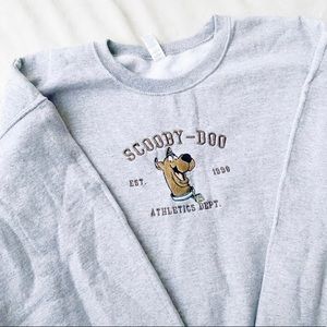 Custom Embroidered Grey Scooby-Doo Vintage Unisex Crewneck Sweatshirt
